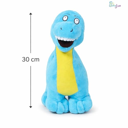 Image of 30 CM Dinosaur Soft Toy| Cartoon Blue Plush Stuffed Animal | Cute Cuddly Dino Teddy for Kids and Babies | Small Huggable Soft Toy Birthday Gift for Boys and Girls | Baby Plush Toy Stuff Toy