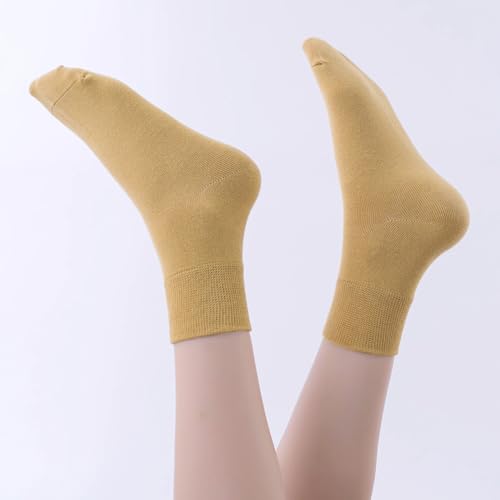 Image of HUGSWEET Thin Soft Cotton Crew Socks for Women Ankle above Bootie Socks Gifts for Women 5-10 Pairs