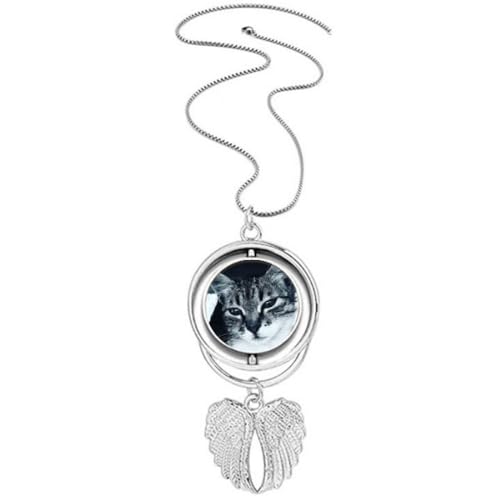 Collier ailes d'ange et chat gris pour garder votre compagnon près du cœur