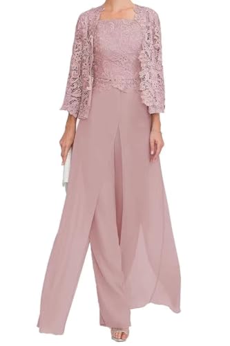 3 Pieces Mother of The Bride Pants Suits Formal Outfit for Womens Pantsuits Grandmother of The Bride Dresses