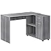 Monarch Specialties Workstation with Storage Shelves and Cabinet for Home & Office-Contemporary Style L Shaped Computer Desk