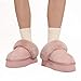 Litfun Fuzzy Platform Slippers for Women Comfy Winter House Shoes With Memory Foam Indoor Outdoor, Platform Pink 44-45