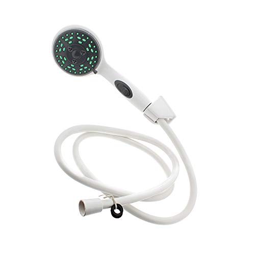 Empire Faucets Rv 5-Function Massaging Handheld Shower Head Detachable Shower Head With Hose And Mount, White Vinyl #TOP2