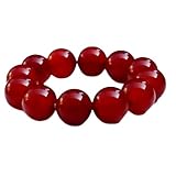 Pulsera de ágata roja, Pulsera de Cristal de Jade Rojo Natural/calcedonia, Cuentas de Cuentas de Jade, Hombres y Mujeres Joyas de Pareja
