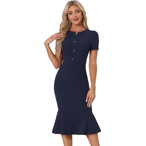 Allegra K Women's Vintage Mermaid Bodycon Dress Cover