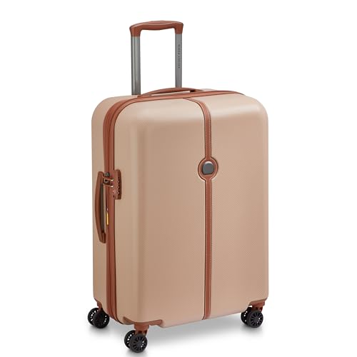 Image of DELSEY PARIS Lucette 66 cms Medium Check-in ABS /Polycarbonate Hard Sided 8 Wheels and Expandable Spinner Suitcase /Trolley Bag for Travel with TSA Lock- Sand