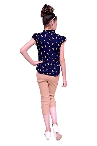 Image of FNOCKS Kids Capri Top Casual Set for Girls Blue Color