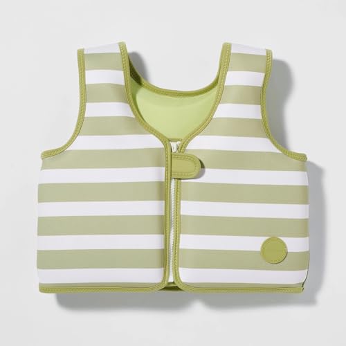 SUNNYLiFE Swim Vest - Constructed with Neoprene Plus a Secure Front Zip and Develop Water Confidence. | Toddler Swim Vest (Into The Wild Khaki 3-6)