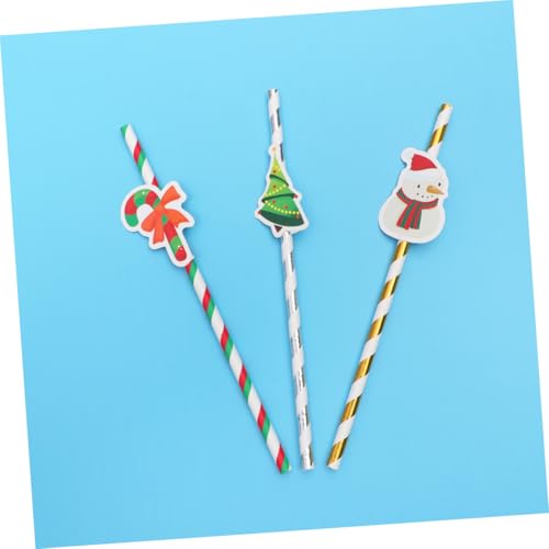 30 pitillos navideños de papel VILLCASE miniatura 7