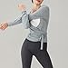 Women Wrap Tie Top Y2k Long SLeeve Ballet Workout Yoga Shirt Coquette Blouses (US, Alpha, Large, Regular, Regular, Grey)