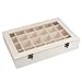 Produktbild Ideen mit Herz Holz-Box mit 24 Fächern und Deckel inkl. Sichtfenster | Holz-Kiste, Aufbewahrungskiste, Organizer | 30 x 20 x 5,5 cm