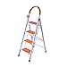 YEK drabina Składany stołek aluminiowy 3-stopniowy 4-stopniowa drabina w jodełkę z antypoślizgowym pedałem do domu, oszczędność miejsca, składany stołek schodowy (kolor: Pomarańczowy, rozmiar: 140 x 45 x 75 cm)