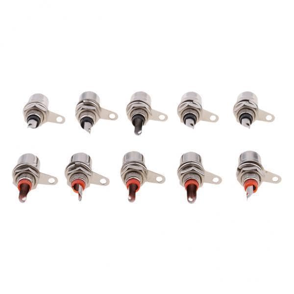 atorse 3x10 pieces panel mount rca female socket connectors adapter