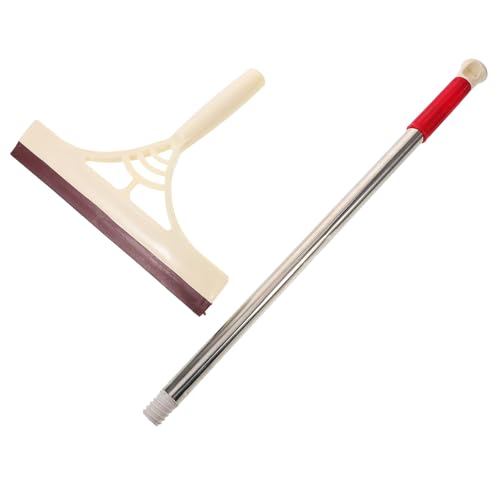 SHINEOFI Limpiador de Parabrisas Multifuncional Mango Telescópico Ajustable, Escobilla de Goma Seca y Mojada, Raspador para Limpieza de Vidrios, Espejos y Ventanas, Color Caqui, 1 Pieza