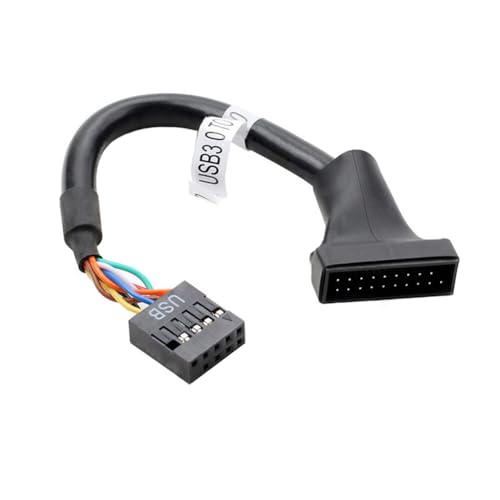 AKOAK 1 x 15cm Black USB 3.0 19 Pin Female to USB 2.0 9 Pin Male Motherboard Cable Adapter Converter