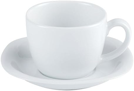 Porcelite 322823 Square Tea Cup, 22 cL/8 oz. (Pack of 6)