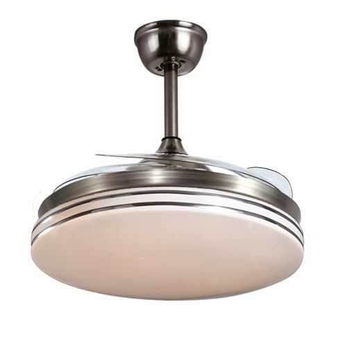 Ventilateur de plafond chromé avec pales rétractables et LED Ø106 cm - 3