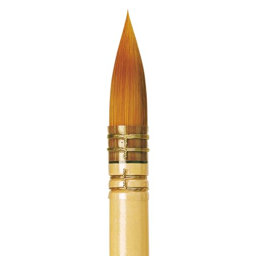 Image of da Vinci Watercolor Series 488 CosmoTop Spin Paint Brush, Round Synthetic with Lacquered Natural Handle, Size 6 (488-06)