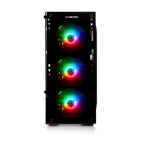 Gabinete Gamer Matrix RGB ATX 3x Cooler Fan RGB Preto GL-MATRIX-1 Liketec