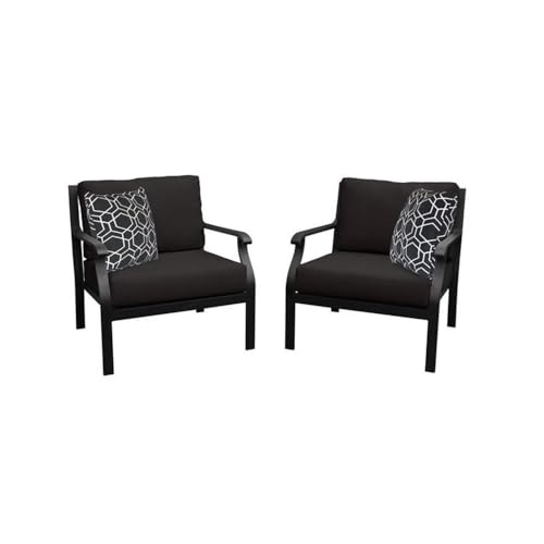 TK Classics Kathy Ireland Madison Ave. 2 Piece Aluminum Patio Furniture Set 02b in Black