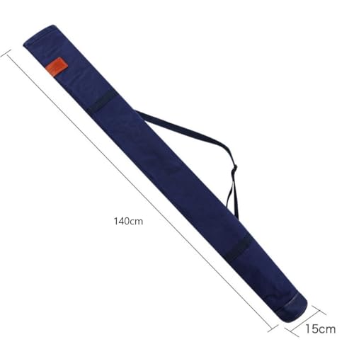 QIUPFGUT Fishing Rutentasche mit Schultergurt,Rutentasche Rod Case Angelkoffer Futteral,Große Kapazität Angeltasche,Leinwand, Lange Angeltasche (1.4m)