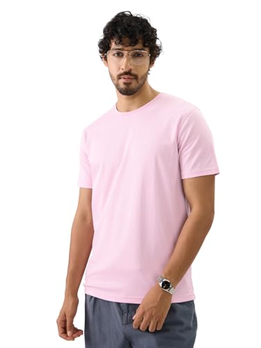 Image of The Souled Store Supima: Men and Boys Short Sleeves Round Neck Solid Premium Basic Casual Lightweight Easy to Style Everyday Streetwear Trendy Supima T-Shirt