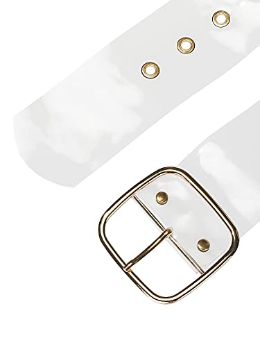 Allegra K Womens Grommet Clear Wide Waist Belts for Dresses Transparent Belts Pin Buckle2