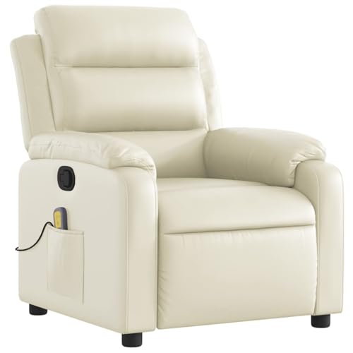 Gecheer Massagesessel mit Relaxfunktion, Kunstleder, Creme, Sessel Wohnzimmer Fernsehsessel Liegesessel für Entspannung Homeoffice Leseecke3206161 – Bild 4