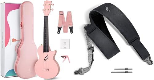 Enya Concert Ukulele Nova U 23’’ Carbon Fiber Travel Ukulele with Beginner Kit & enya Magnetic Strap