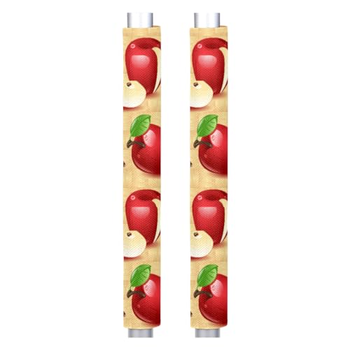Image of Pardick Refrigerator Door Handle Covers Set of 2 Delicious Apple Pattern Washable Dishwasher Mocrowave Fridge Oven Door Decor Handle Cover Keep Your Kitchen Appliance Clean from Food Stains