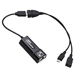 High-Speed LAN Ethernet Adapter for Fire TV Stick Lite/4K/4K Max with USB OTG Cable Adapter for Stable Wired Internet Connection, Up to 100 Mbps USB Ethernet Network Adapter (Black)