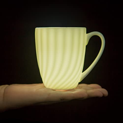 Costmance Coffee Mug Set Of 2(12 Oz), Fine Bone China Coffee Mug Set, Spiral Pattern Tea Cup Coffee Mug, Diy Gift, Microwave Dishwasher Oven Safe #TOP3