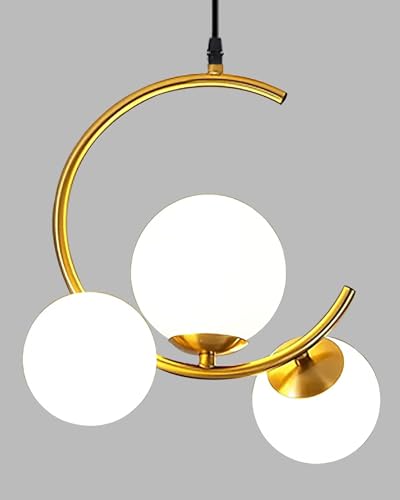 Image of Wall Lamp Chandelier Pendant Light, Home Decor for Bedroom, Living Room, Hallway, Cafe, Hotel, Restaurant (3 Moon Hanging LAMP with LED Bulb Pack of 1)
