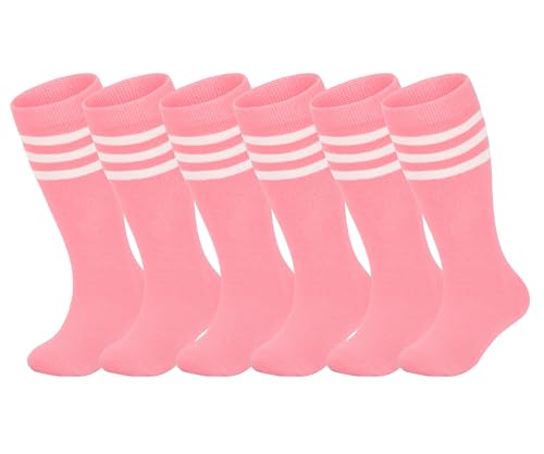 Image of ENBAOHUI 3 Pairs Toddler Soccer Socks - Kids Boys Girls Knee Socks