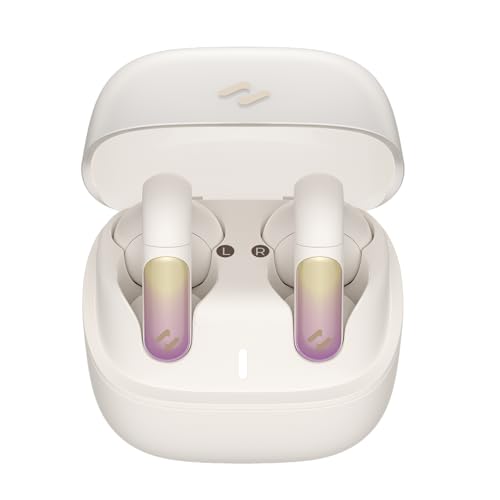 Image of HAVIT OpenBUDS TW980 On Ear Headphones, Beige, Wireless Bluetooth Gaming Music Headphones, Open-Ear Clip Design, Noise Cancellation for Voice Calls, 6.5 Hours Battery Life