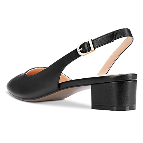 Escarpins slingback à talon kitten noir matte Castamere