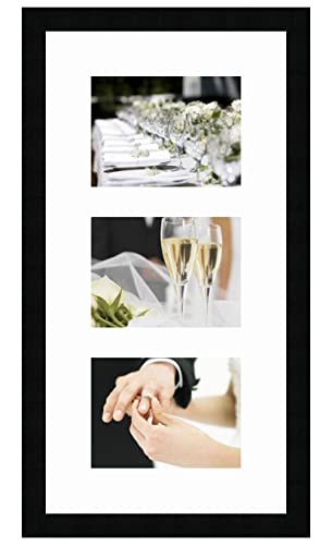 Inconnu Cadres Photos pêle mêle multivues 3 Photo(s) 20x15 Passe Partout, Cadre Photo Mural 30x60 cm Noir, 3 cm de Largeur