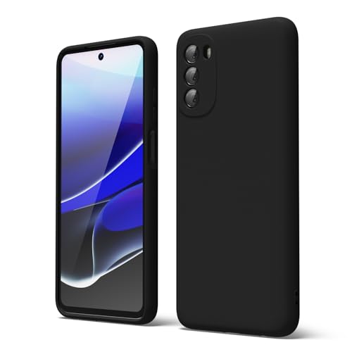 oakxco for Moto G 5G 2022 Case Liquid Silicone, Soft Rubber Gel Elegant Aesthetic Basic Simple Cover, Cute Thin Slim TPU Matte Solid Color Plain Smooth Case for Women Men, Black