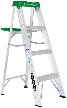 Louisville Ladder 4-Foot Aluminum Step Ladder, 225-Pound Capacity, AS4004,Silver