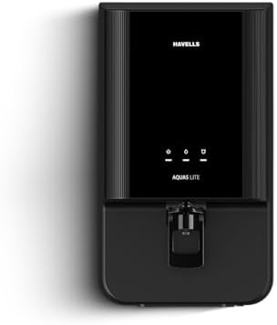 Havells Aquas Lite Water Purifier, UV + UF Purification, 7-stages, 7L Storage, Ideal for Borewell, Tanker & Municipal Water, Significant water savings, BIS Approved, Black