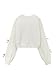 SHENHE Girl's Bow Button Down Knitted Cardigan V Neck Loose Cute Crop Sweater Outwear White 11 Years