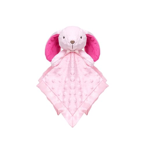 Image of SweetPea Princess Bunny Lovey Baby Security Blanket – Soft Plush Minky Lovey with Satin Trim for Newborns & Toddlers, Bunny Comfort Companion for Sleep Routines, Includes Pediatric Sleep Consultation