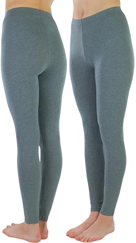 Image of ToBeInStyle Women's Skinny Fit Cotton Full Length Leggings Tights - Regular and Plus Sizes