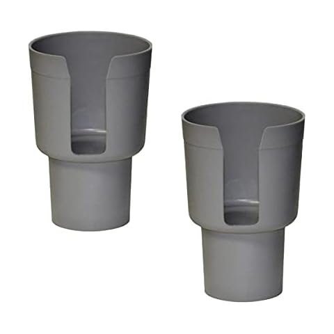 Gadjit Cup Keeper Adapter (2 Pk) expands Narrow Car Cup Holders from 2.5-3" up to 3.25" in Diameter to Hold Mugs, Convenience Store Cups, Water + Soda Bottles up to 3.25" Wide and 8-10" Tall (Gray) Cover