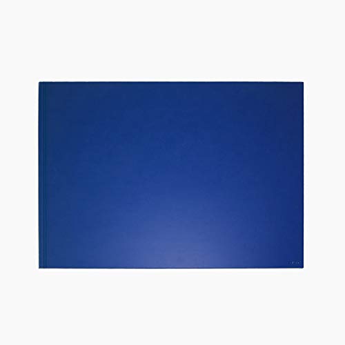 Eglooh - Clio Posh - Sous main Bureau en Cuir Bleu électrique cm 70x50 - Sous-main avec Résistant Structure en Acier Durable, Elégantes Coutures Artisanales, Fond Antidérapant - Made in Italy Cover