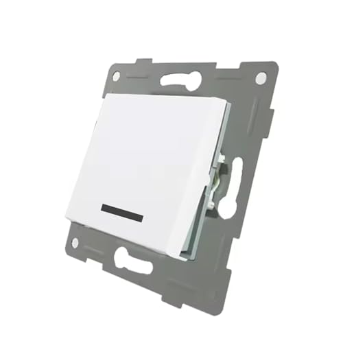 Interruptor empotrable blanco con pulsador, ideal para control de iluminación y automatización del hogar.