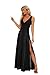 StarRovelex Women's Formal Dresses Evening Gown Party Gala Prom Dress Sleeveless Sexy Deep V Neck High Slit Elegant Long Black Glitter Bridesmaid Wedding Guest Dress Black M