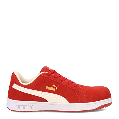 Image of Puma Women's Iconic Suede Composite Toe Industrial Shoe, Red Eh, 6.5