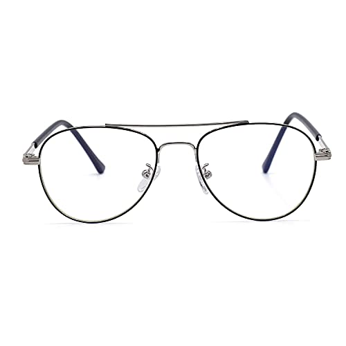Image of Roshfort Aviator Specs For Men Women light weight Metal Spectacle Frame Eye Strain Protection Computer Glasses Medium