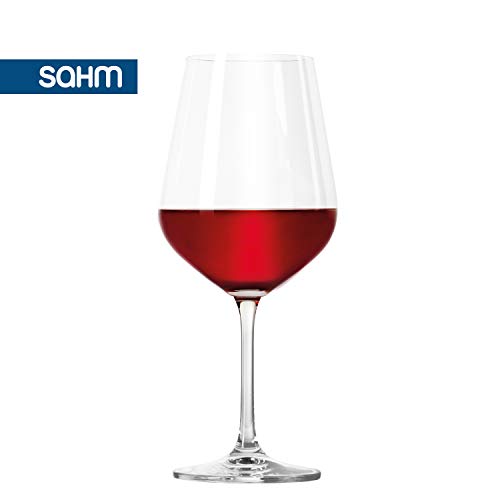 Foto von Sahm Weingläser Rotwein Set (6 STK) - 580 ml Rotweingläser - Spülmaschinengeeignet - Langlebiges Weingläser Set Rotwein